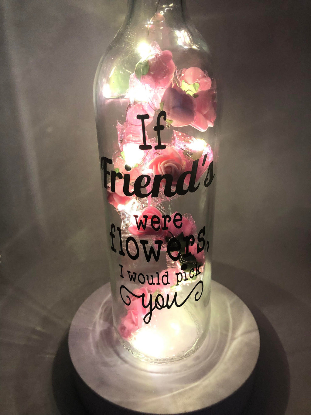 Friendship Light Up Bottle, Best Friend Gift, Friends Roses LED Bottle, Gift for Friend, Friend Keepsake, Friend Birthday, Friend Christmas