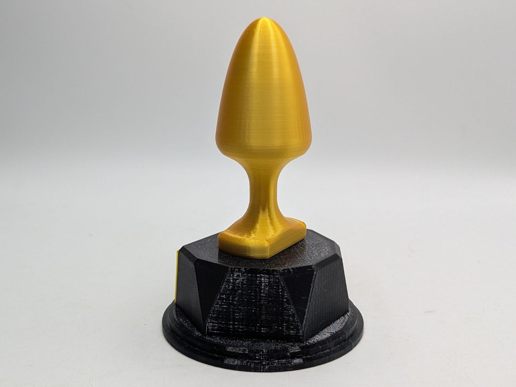 Personalised Butt Plug Trophy, Bum Plug Trophy, Bottom Award, Funny Bottom Trophy, Custom Trophy, Golden Butt Plug Award, Novelty Butt Plug