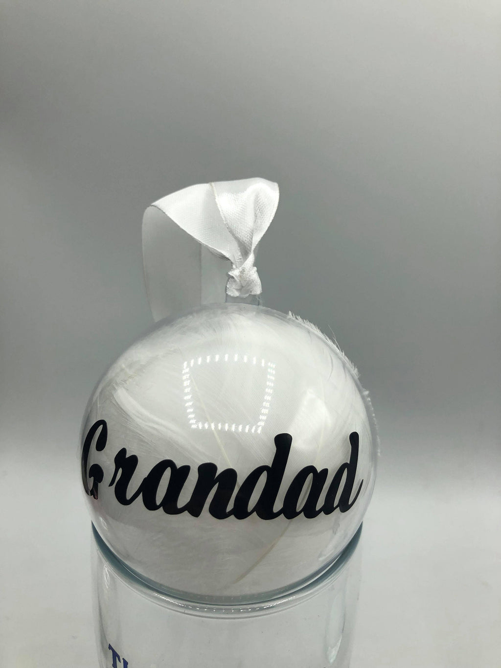 Personalized Feather Memory Bauble, Remembrance Christmas Keepsake