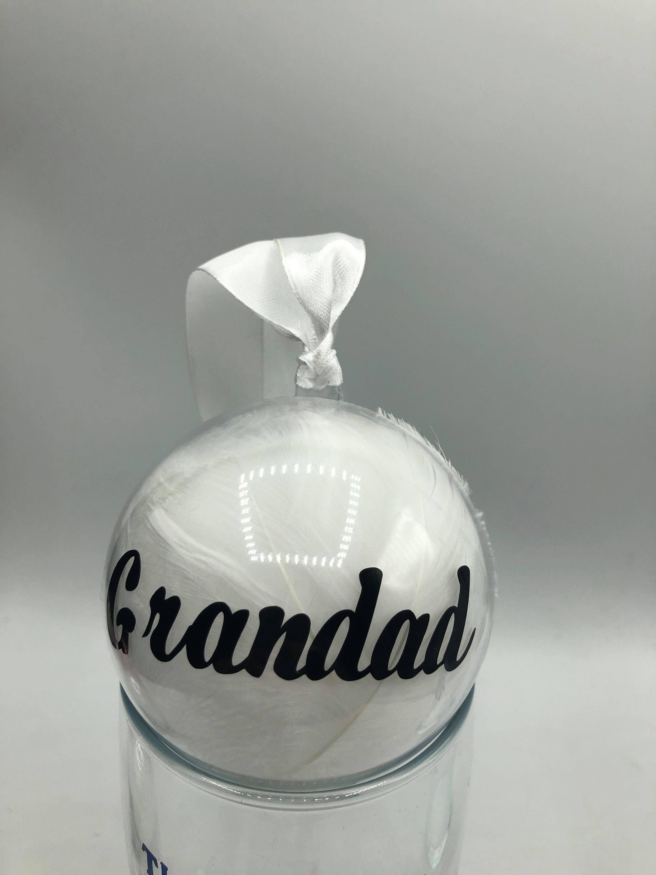 Personalized Feather Memory Bauble, Remembrance Christmas Keepsake