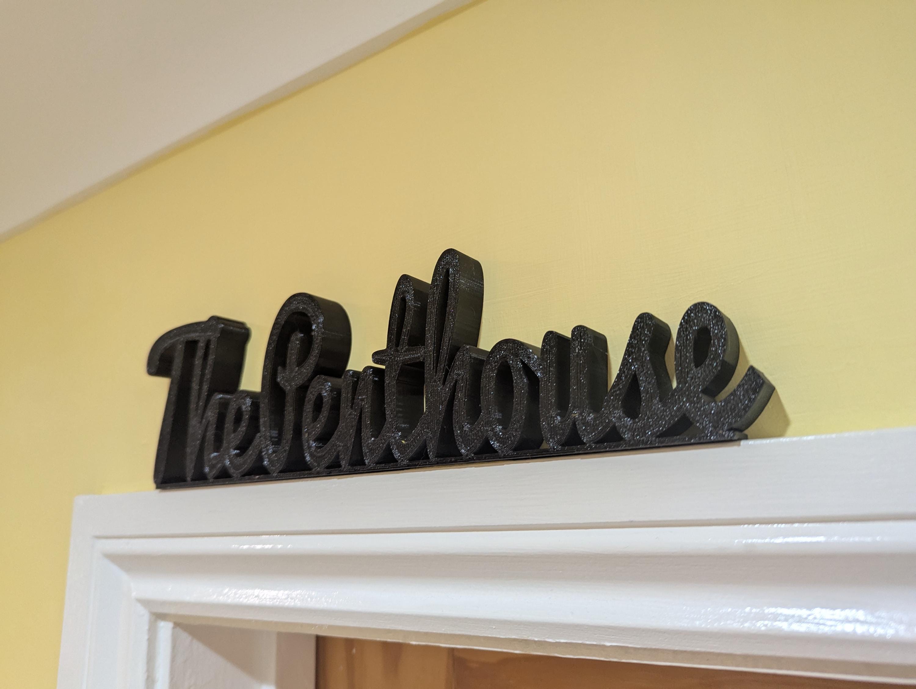 The Penthouse Door Sign, Plaque for Bedroom, Custom Door Sign, Door Topper, The Penthouse Sign, Above Door Sign, The Penthouse Above Door