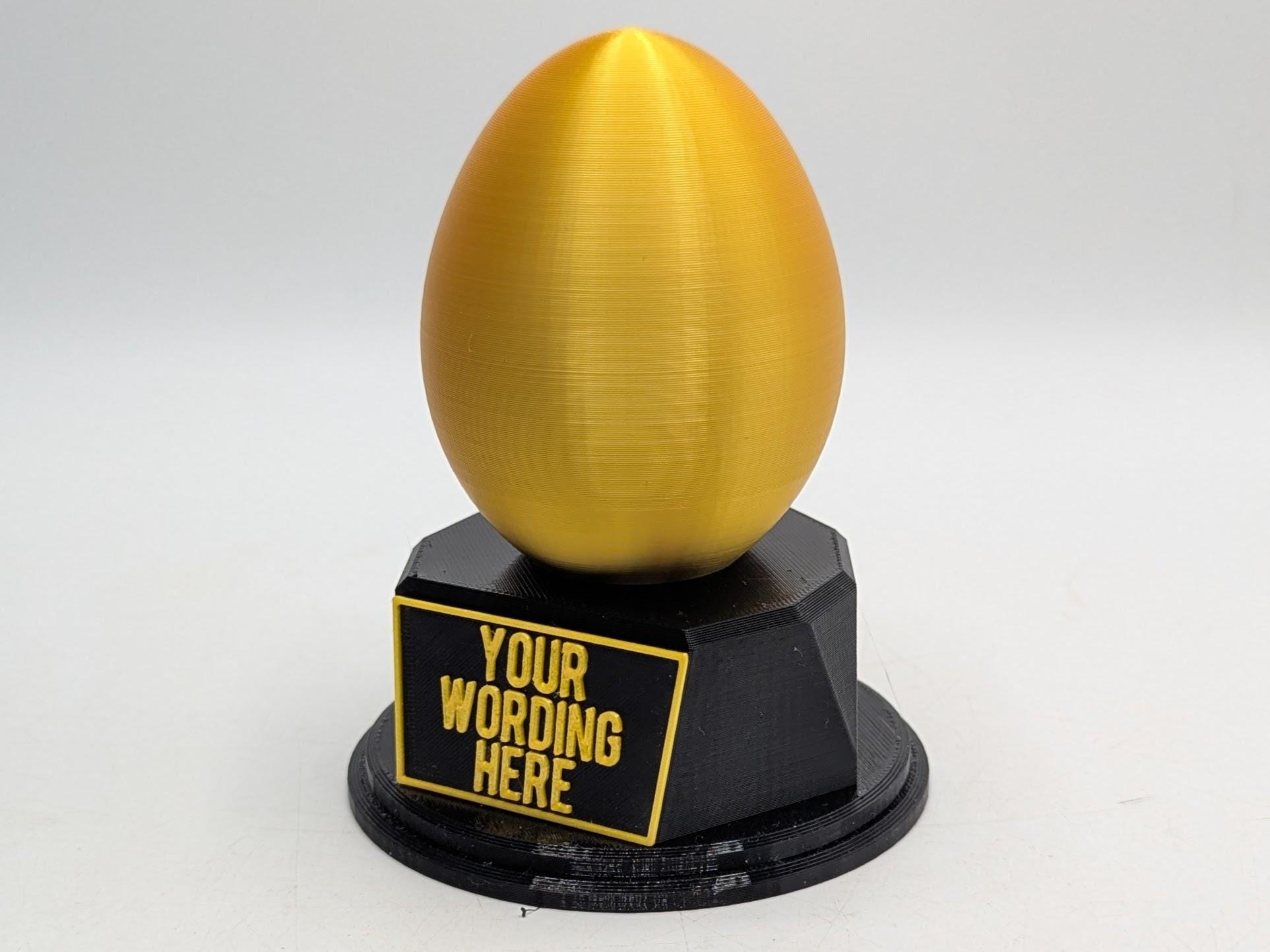 Personalised Golden Egg Trophy, Good Egg Award, Best Employee Award, Office Trophy, Custom Trophy, Golden Goose Egg Award, Eggcellence
