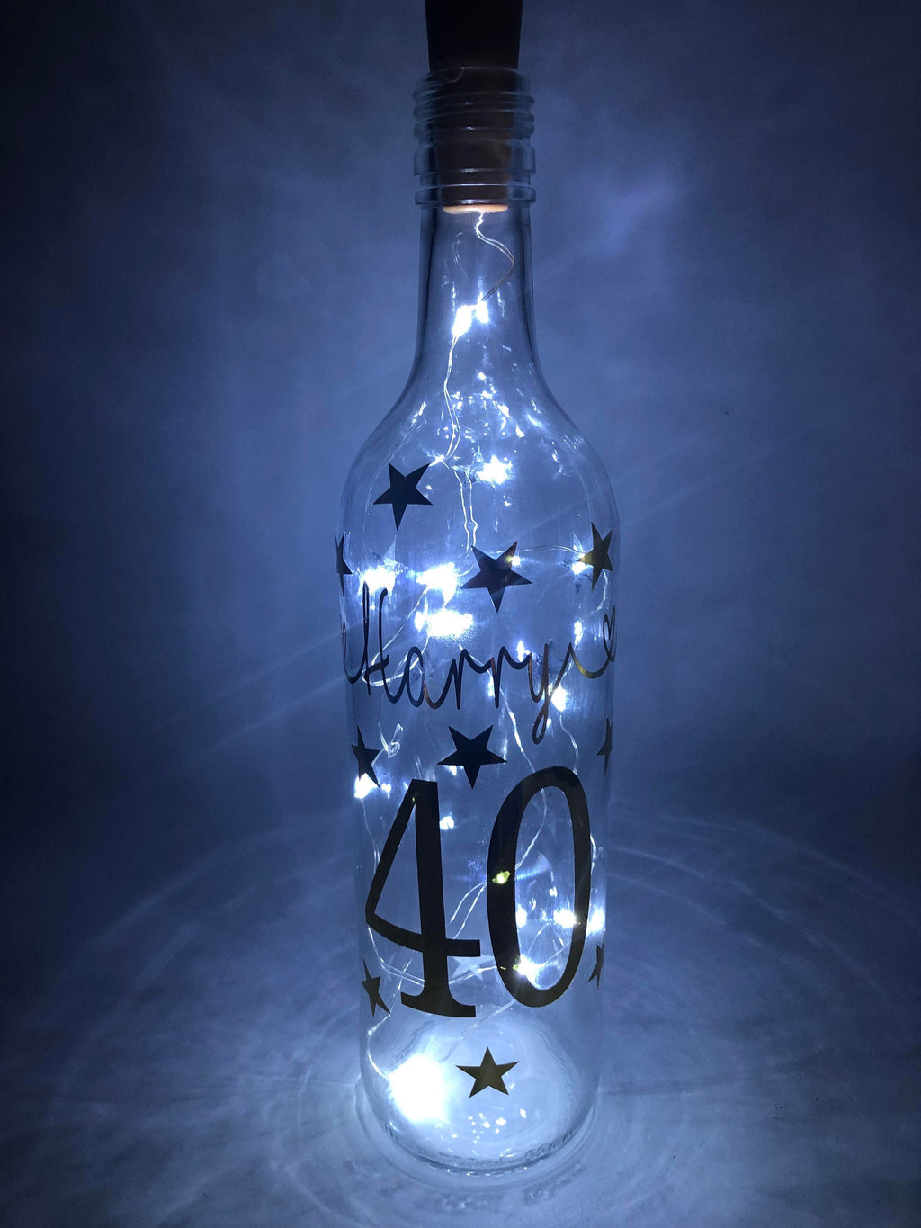 Personalised Light up Bottle, Milestone Birthday, 18th Birthday, 21st Birthday, 30th Birthday, 40th Birthday, 50th Birthday, For Her / Him