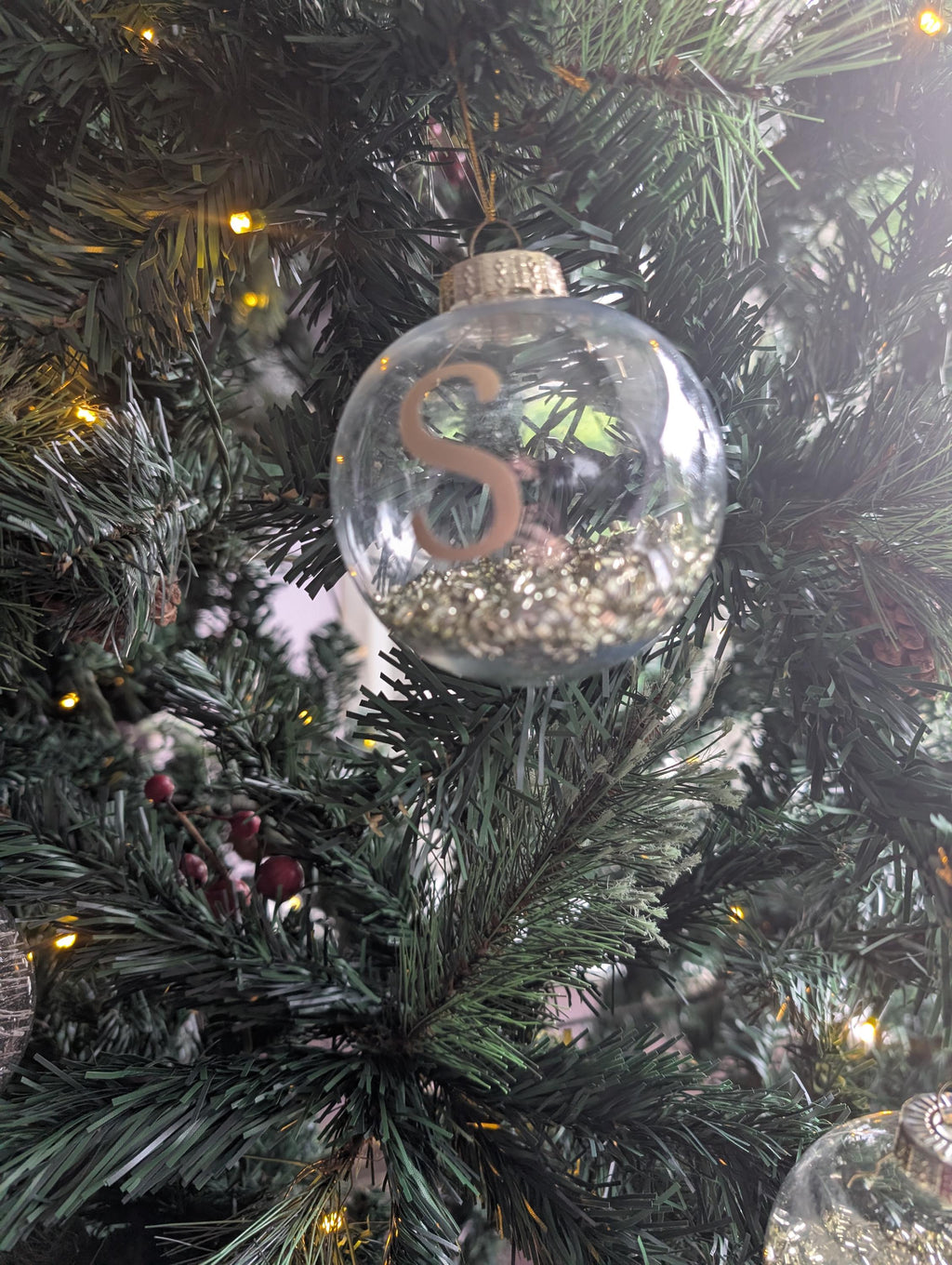 Personalised Glitter Christmas Bauble / Initial Bauble / Memorial Bauble / Tree Personalised Decoration / Personalised Christmas Ornament