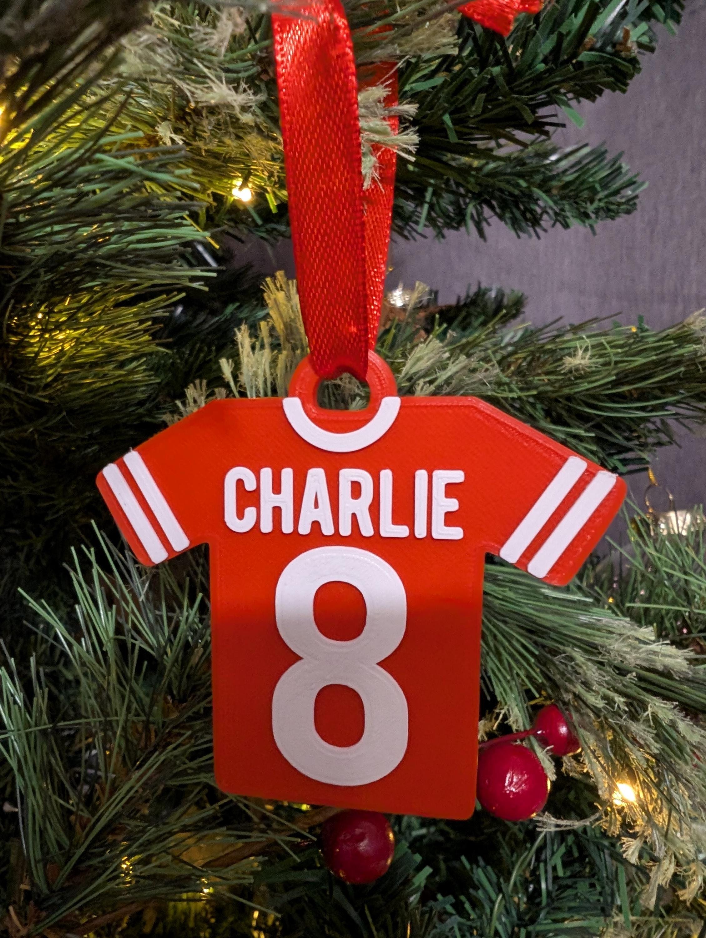 Personalised Football Shirt Bauble, Soccer Christmas, Football Party Bag Fillers, Football Team Decorations, Football Gift,  Football Favour