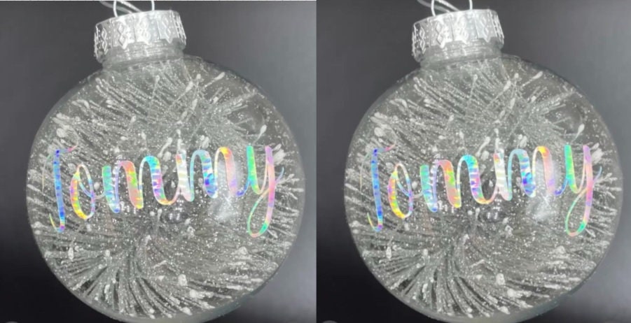 Personalised Tinsel Bauble, Christmas Bauble, Memorial Bauble, Tree Personalised Decoration, First Christmas Bauble, Bauble Christmas Gift