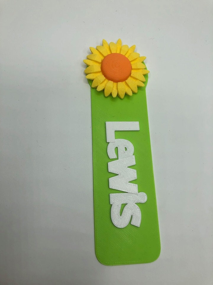 Personalised Sunflower Bookmark, Sunflower Bookmark, Flower Bookmark, Gift for Flower Lover, Flower Party Bag Filler, Sunflower Birthday