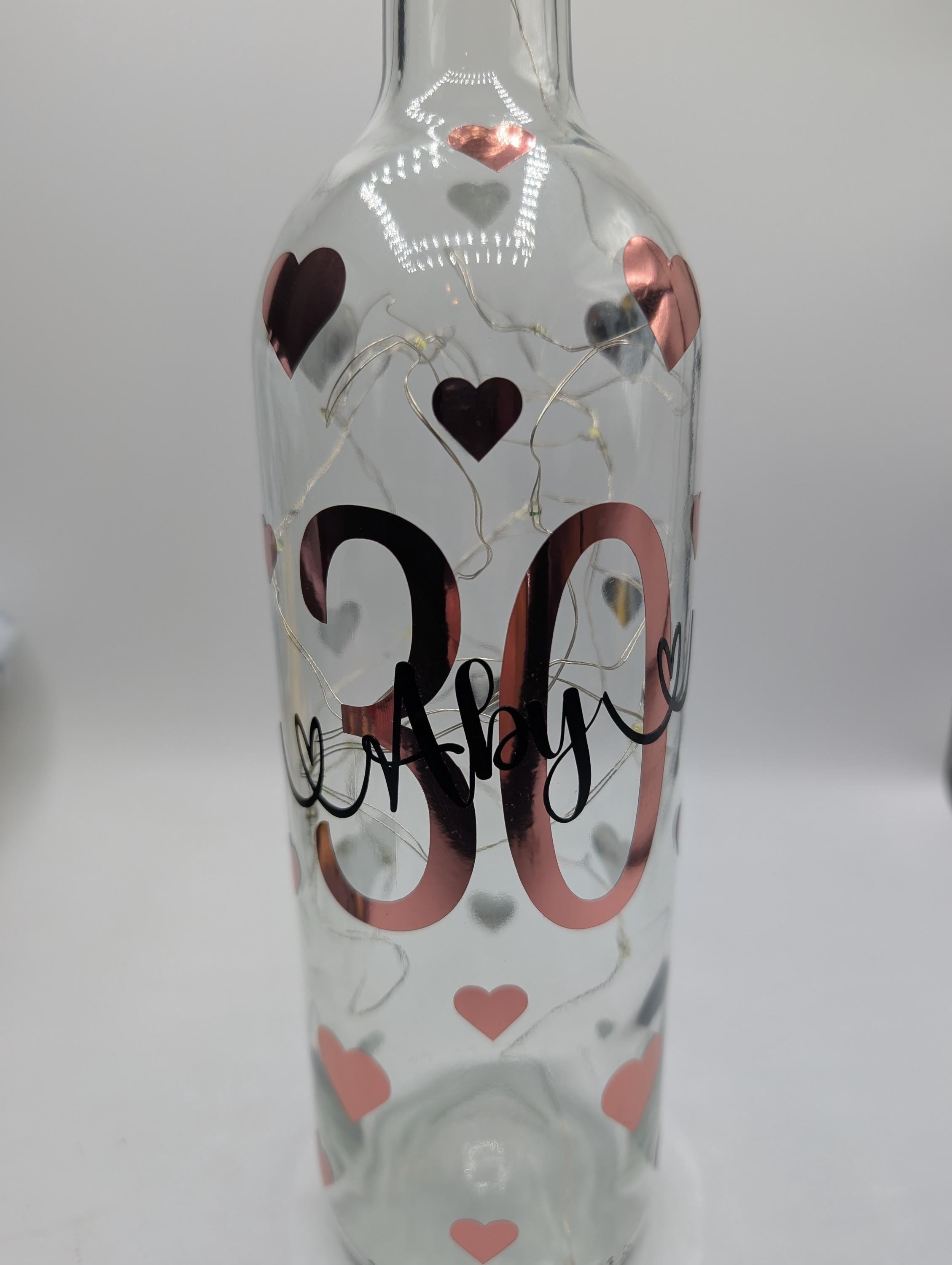Personalised Light Up Bottle, Milestone Birthday, Gift for her, Special Birthday Gift, 18th Gift, 21st Gift, 30th Gift, 40th Gift, 50th Gift