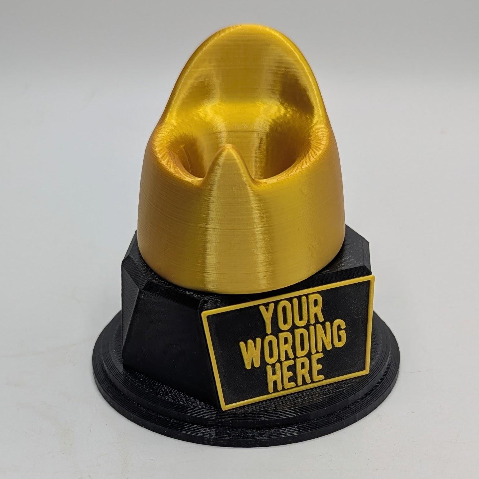 Personalised Potty Trophy, Potty Shape Gift, Potty Mouth Award Gift, Potty Joke Gift, Custom Trophy Award, Novelty Potty Award, Gold Potty
