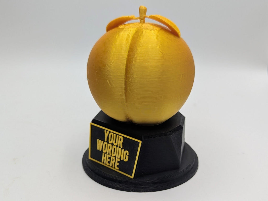 Personalised Peach Trophy, Peachy Bum Trophy, Peach Lover Gift, Fruit Lover Award, Peach Award Trophy, Custom Peach Trophy, Peach Shape Gift