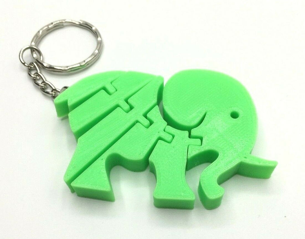 Flexible Elephant Keyring, Pink Elephant, Sensory Elephant, Articulated Elephant, Elephant Moving Keyring, Under 5 Pound Gift, Elephant Tag
