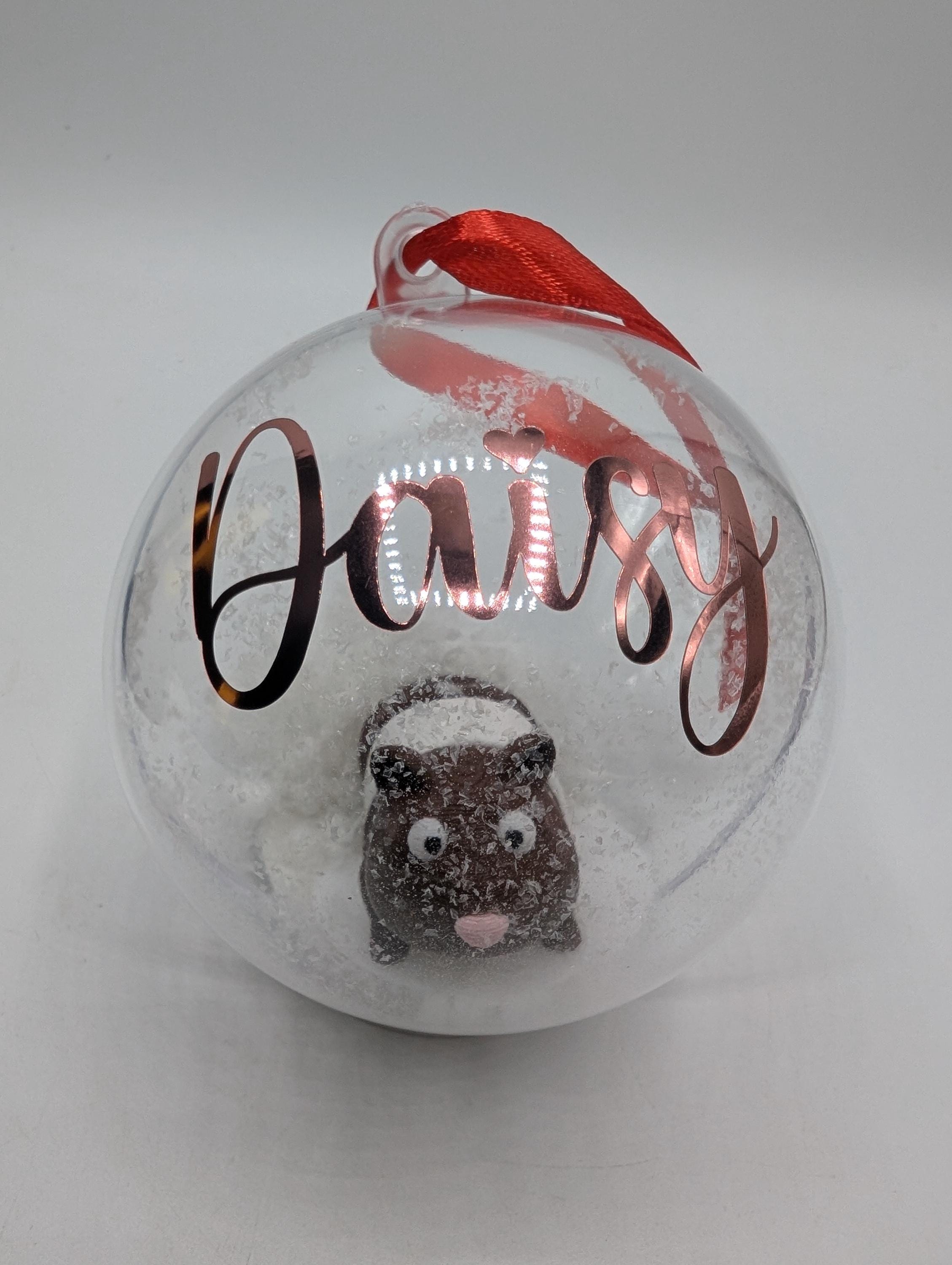Personalised Guinea Pig Bauble, First Christmas, Custom Bauble, Guinea Pig Gift, Tree Custom Decoration, Personalised Christmas Ornament