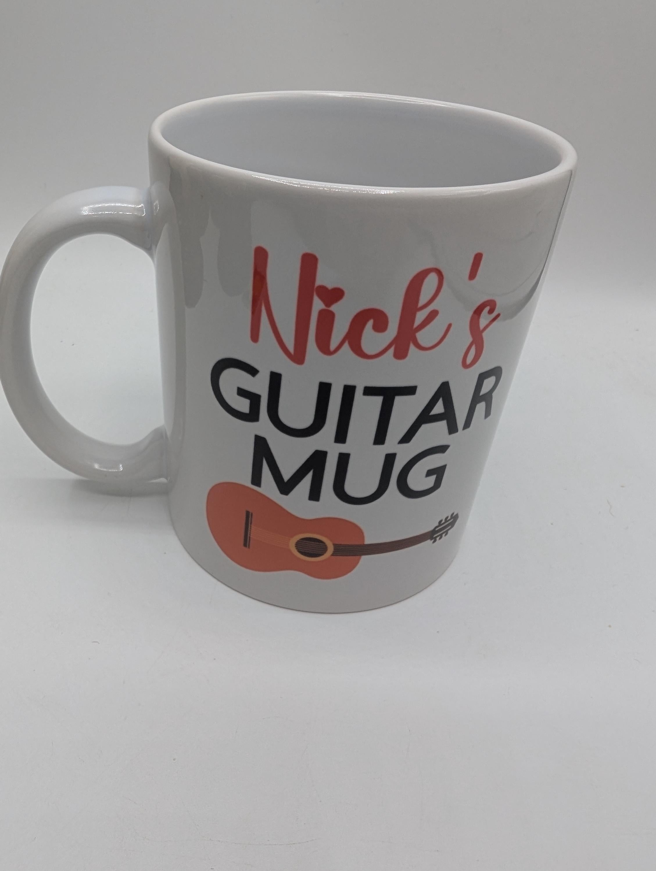 Personalised Guitar Mug, Guitar Enthusiast Gift, Musician Gift, Guitar Player Gift, Music Gift, Guitar Lovers Mug, Guitar Teacher Mug Gift