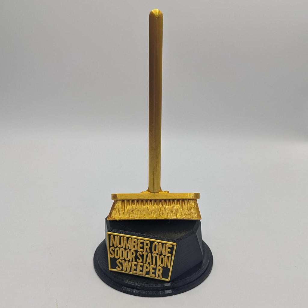 Broom Trophy, Station Sweeper Award, Custom Trophy Gift, Sweeper Trophy, Broom Award, Cleaner Trophy, Cleaner Award, Office Trophy, Broom