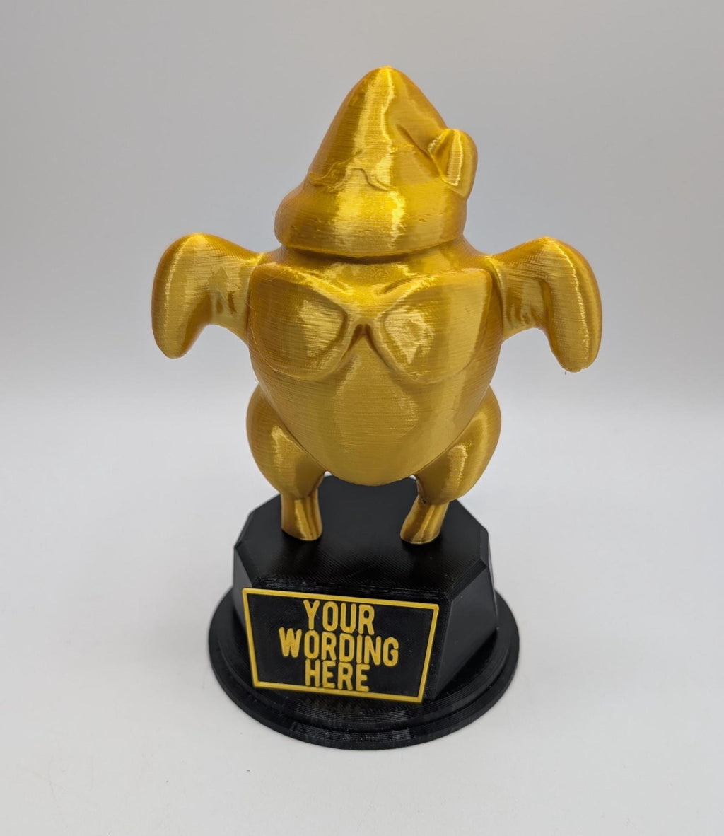 Personalised Christmas Turkey Trophy, Christmas Turkey With Hat & Sunglasses, Custom Trophy, Biggest Turkey Award, Office Turkey Award Gift