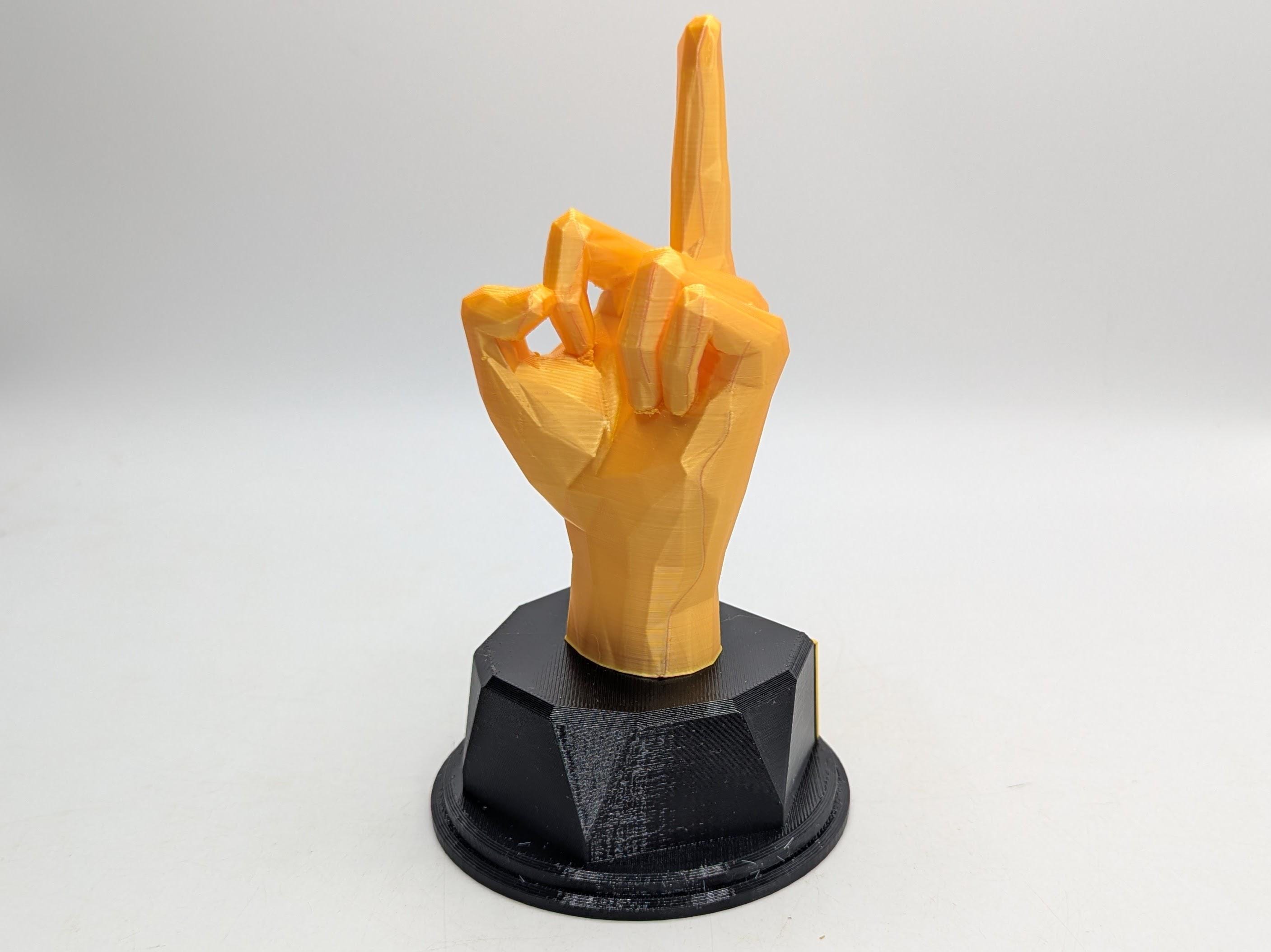 Personalised Middle Finger Trophy, Finger Trophy, Up Yours Award, Joke Middle Finger, Gift for friend Joke Award, Custom Trophy Gift, F Off