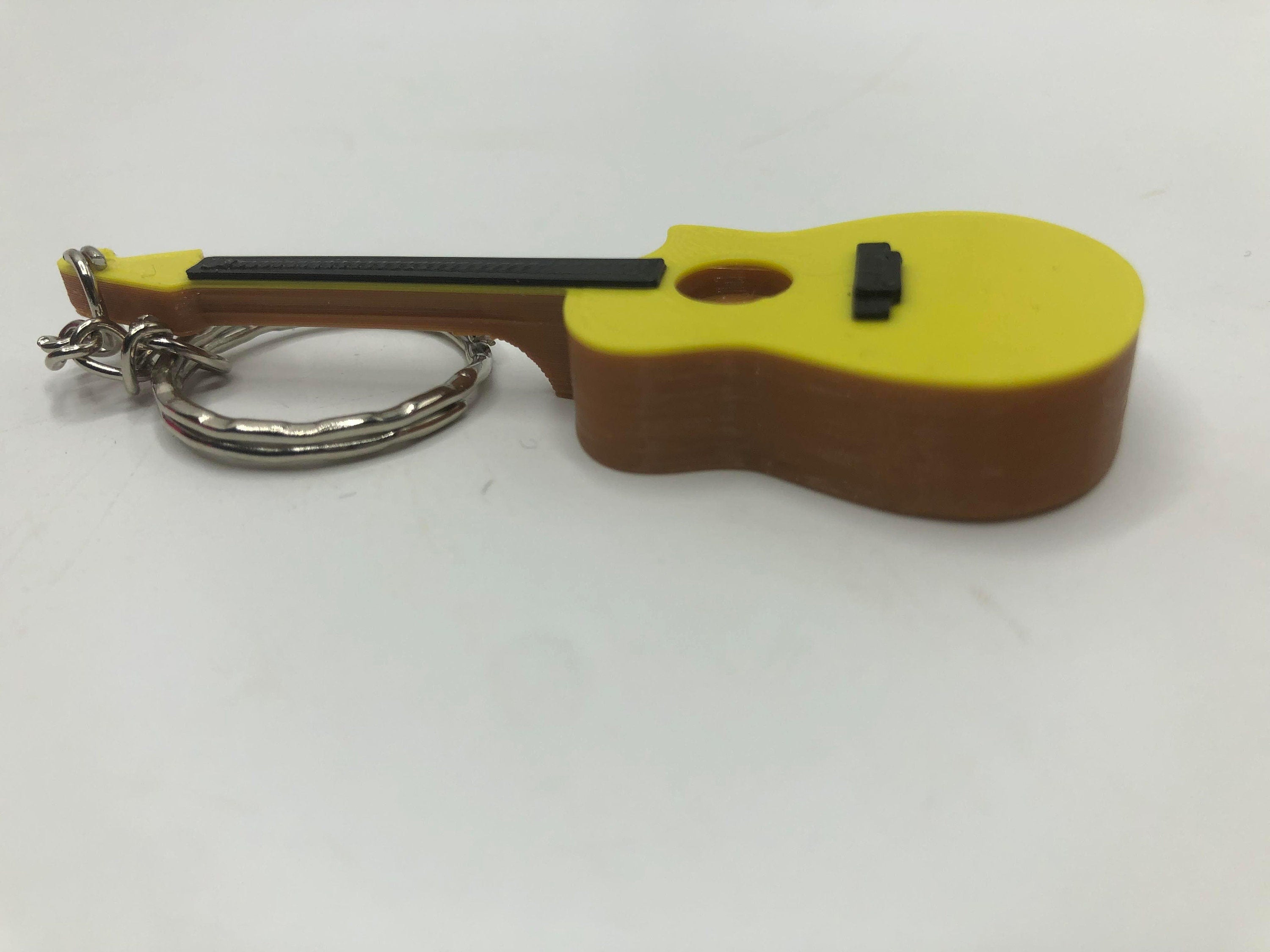 Acoustic Guitar Keyring / Acoustic Guitar Bag Tag / Guitar Shaped Keyring / Gift for Guitarist / Gift for Music Teacher / Guitar Bag Tag