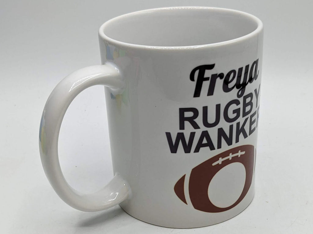 Personalised Rugby Wanker Mug / Gift for Rugby Player / Personalised Rugby Gift / Funny Rugby Mug / Joke Rugby Gift / Rugby Stocking Filler