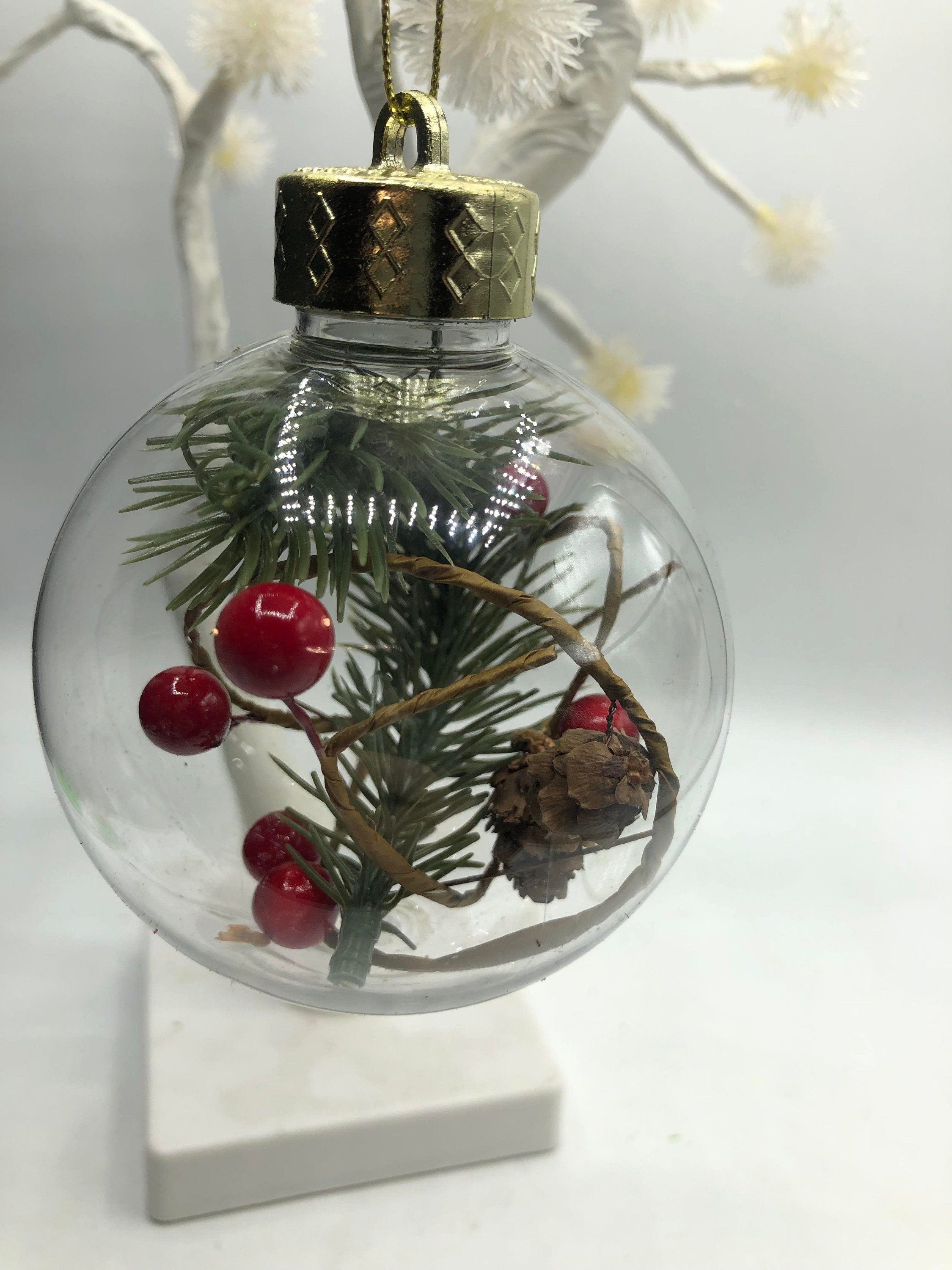 Personalised Christmas Bauble, Woodland Christmas Bauble, Tree Personalised Decoration, Name Bauble, Personalised Christmas Ornament, Berry