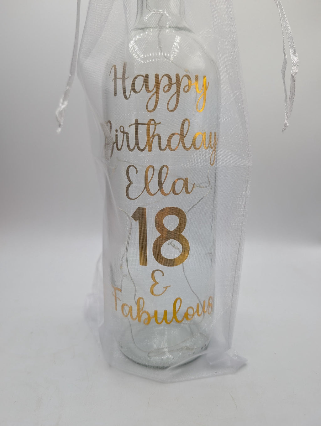 Personalised Light up Bottle, Milestone Birthday, 18th Birthday, 21st Birthday, 30th Birthday, 40th Birthday, 50th Birthday, Gift For Her