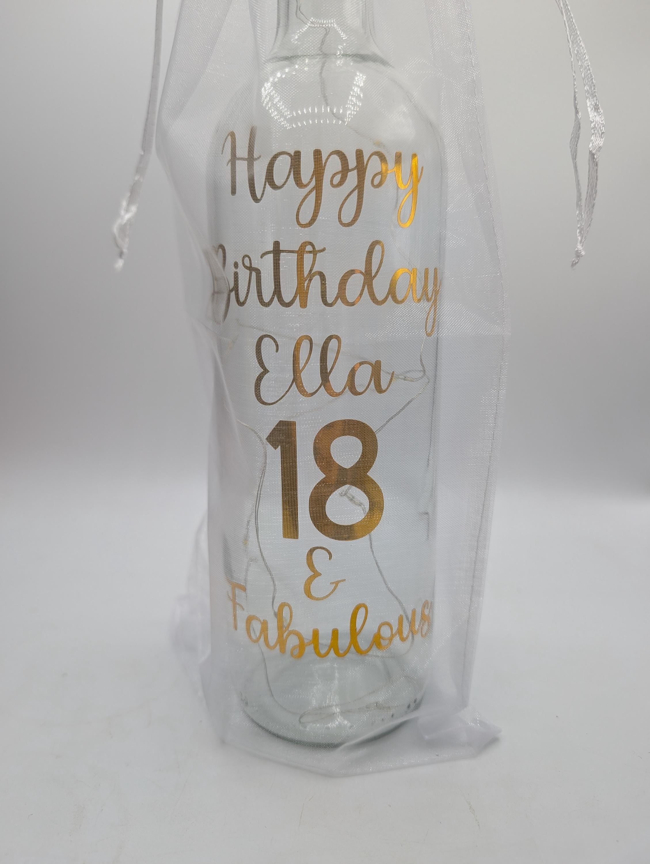 Personalised Light up Bottle, Milestone Birthday, 18th Birthday, 21st Birthday, 30th Birthday, 40th Birthday, 50th Birthday, Gift For Her