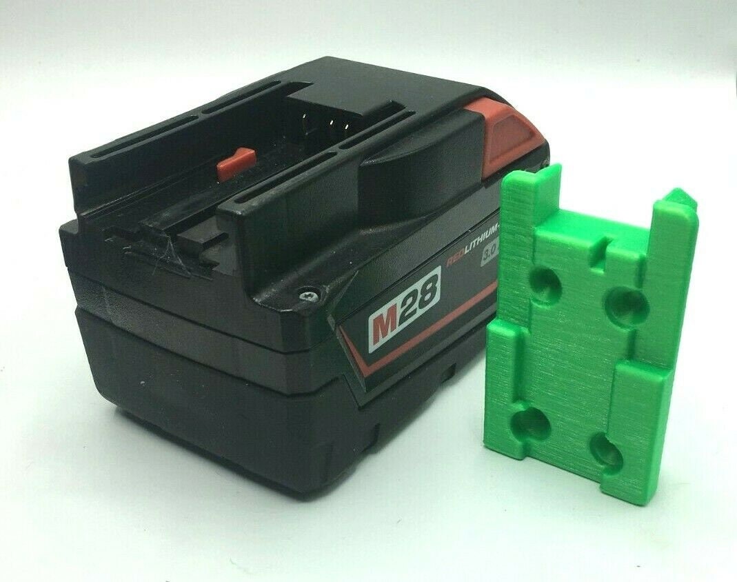 Battery Wall Mini Mount for Milwaukee M28 28v Drill / Powertool Battery Storage / Mini Mount for Milwaukee M28 28v Battery / Tool Mounts