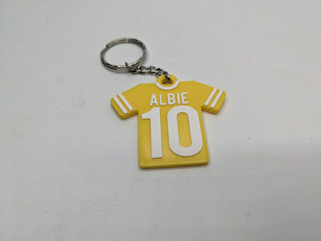 Personalised Football Shirt Keyring / Soccer Keyring / Football Party Bag Filler / Football Team Bag Tags / Football Gift / Football Favour