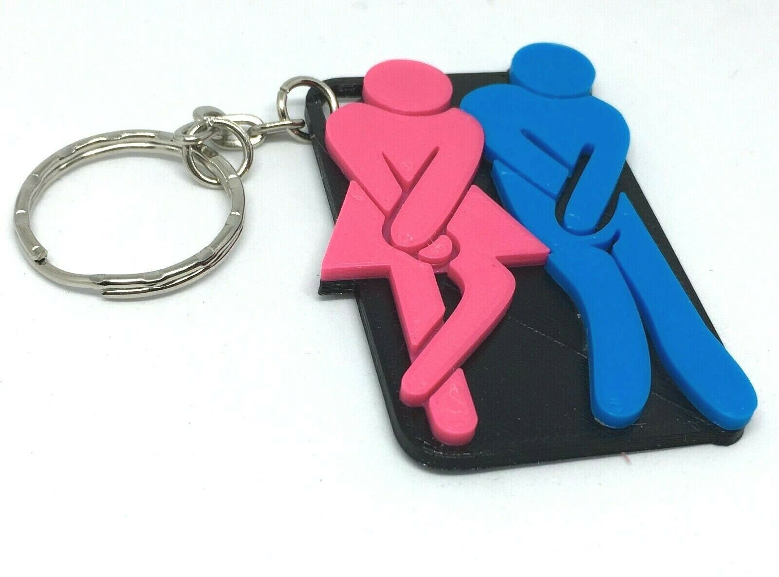 Bathroom Keyring / Toilet Door Keyring / Restroom Keyring / Bathroom Bag Tag / Loo Keyring / Washroom Keyring / Ladies and Gents Keyring