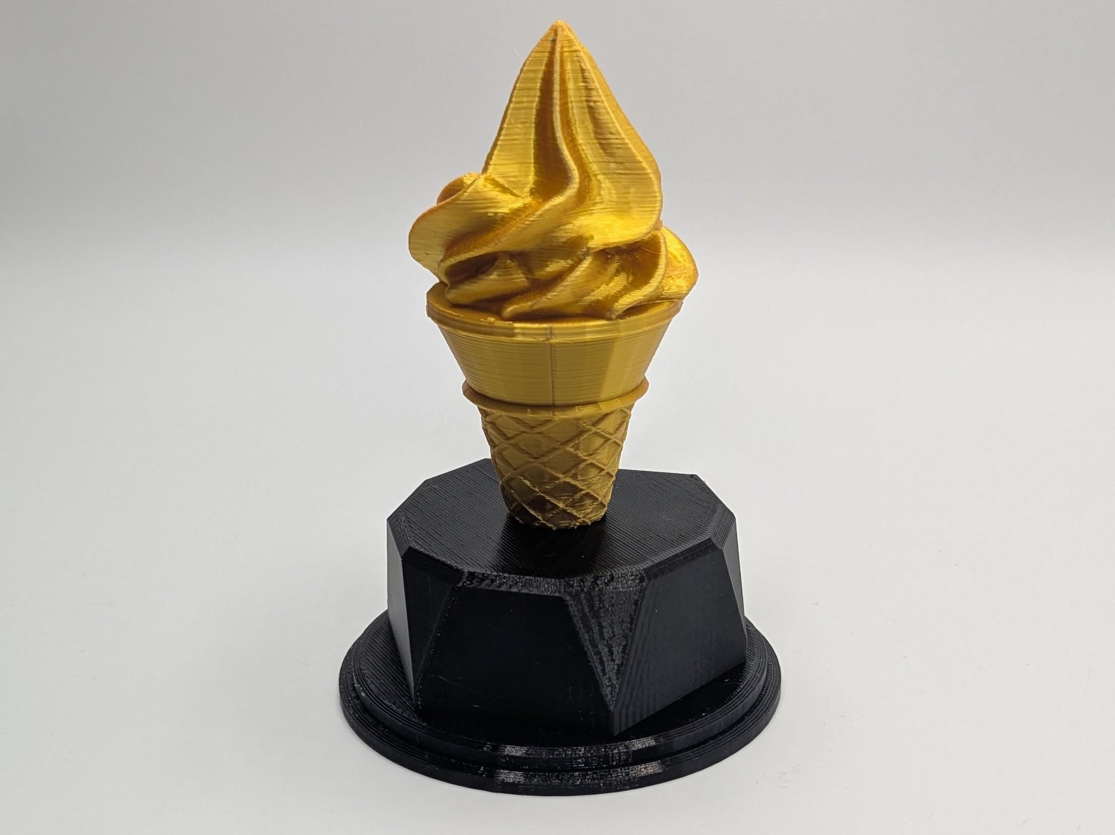Personalised Ice Cream Trophy, Golden Cone Trophy, Custom Trophy, Swirled Ice CreamAward, Best Dessert Award, Ice Cream Award, Office Trophy