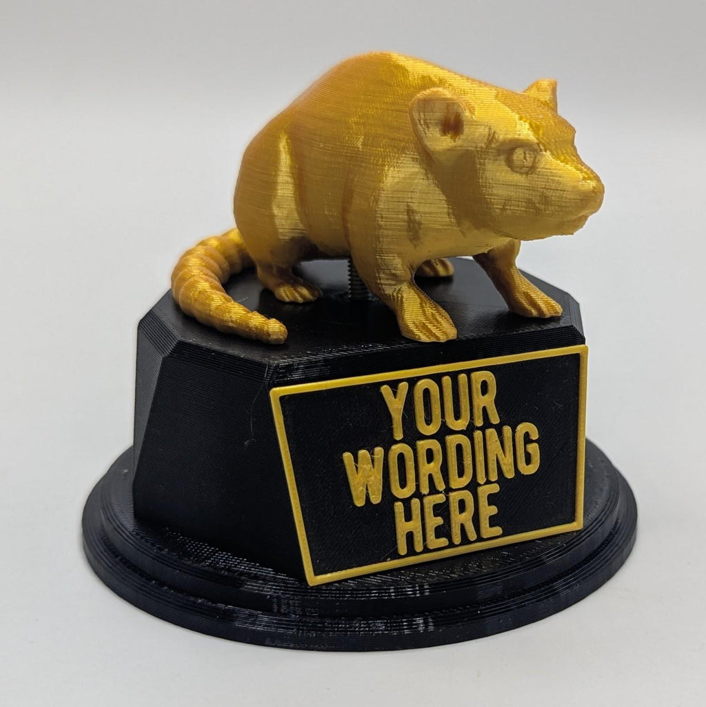 Personalised Rat Trophy, Dirty Rat Trophy, Biggest Rat Award, Custom Trophy, Rat Lover Gift, Funny Trophy, Office Rat Trophy, Rat Owner Gift