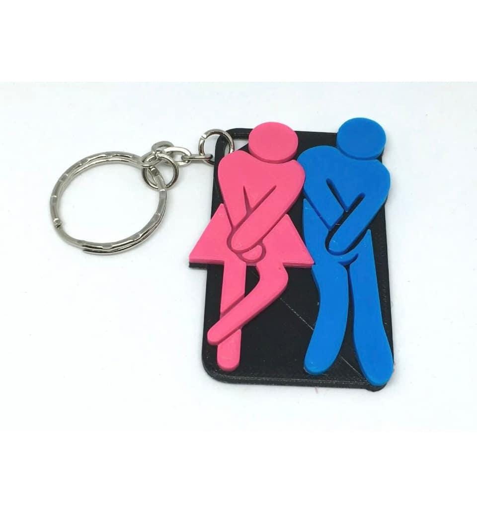 Bathroom Keyring / Toilet Door Keyring / Restroom Keyring / Bathroom Bag Tag / Loo Keyring / Washroom Keyring / Ladies and Gents Keyring