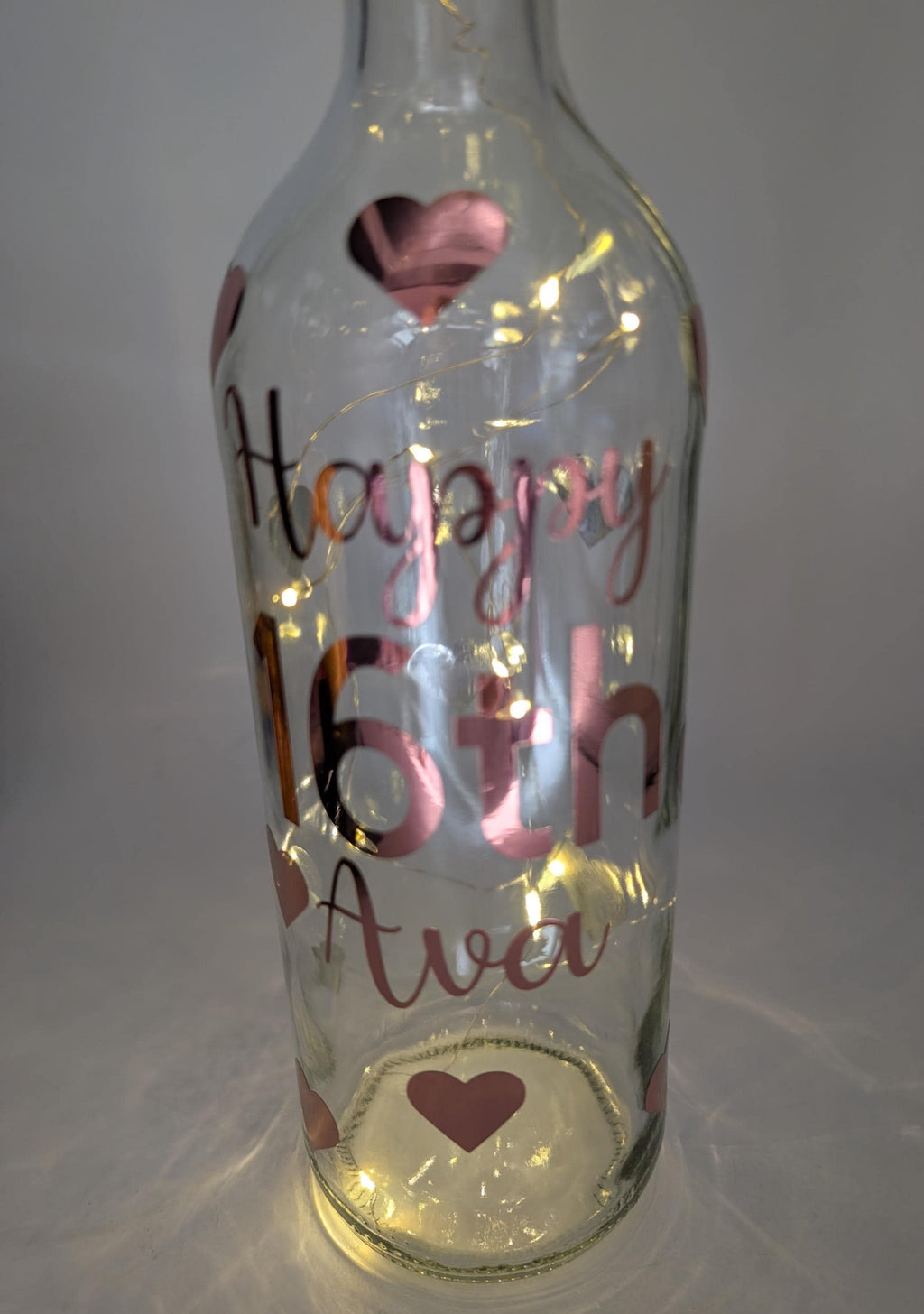 Personalised Light Up Bottle, Milestone Birthday Gift, Sweet 16th Gift, Special 18th Keepsake, 30 Today, 40th Present
