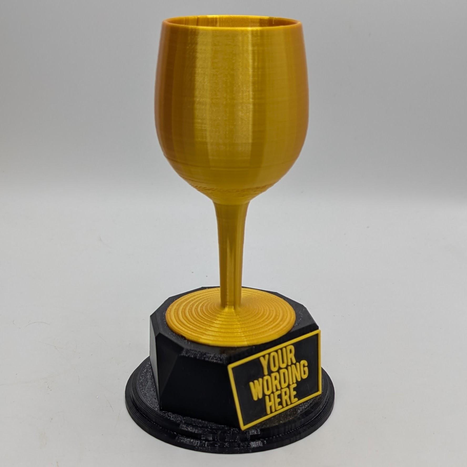 Personalised Wine Glass Trophy, Best Wine Trophy, Wine Lover Trophy, Novelty Office Trophy, Biggest Drinker Award, Custom Trophy Wine Award