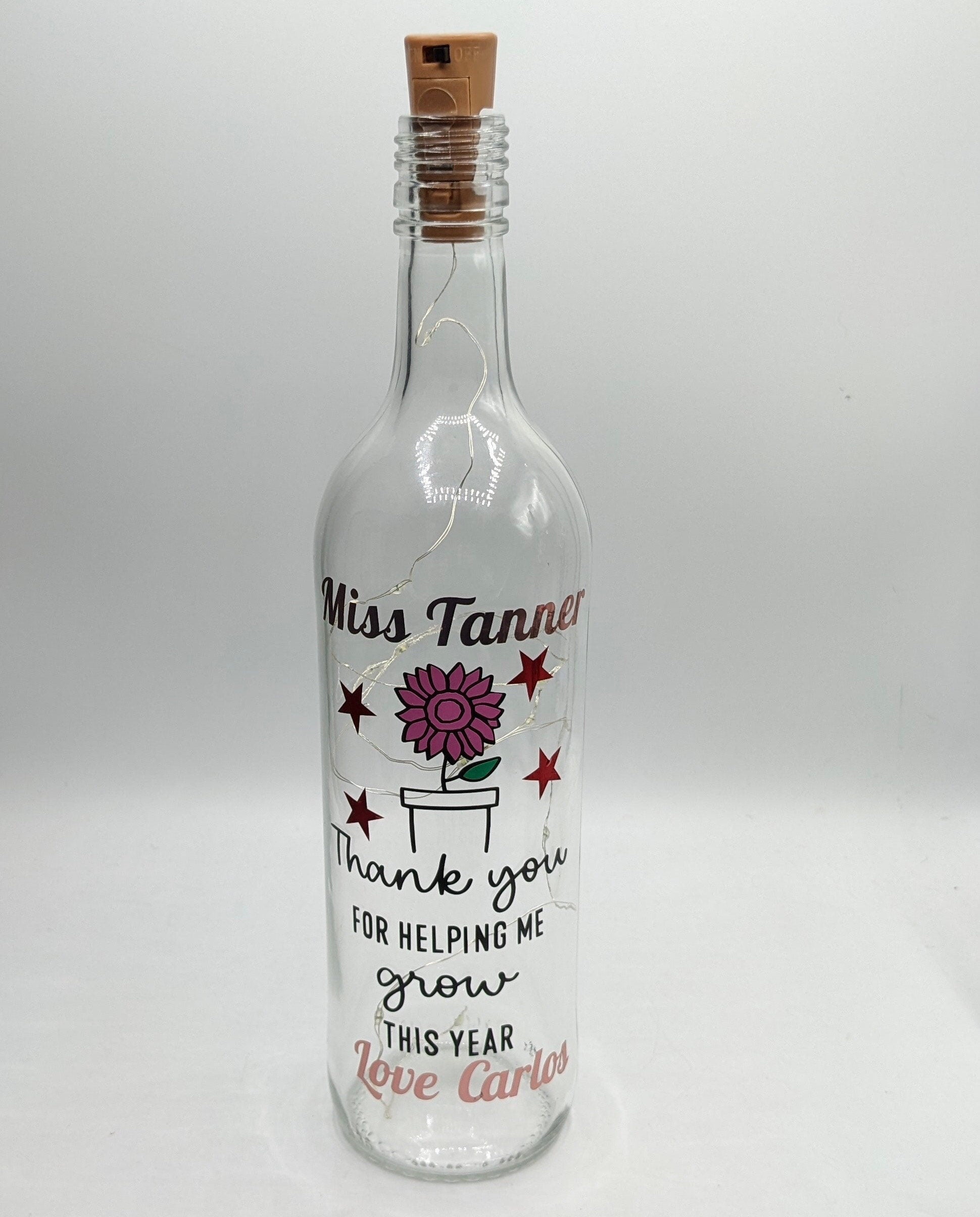 Thank you Teacher Gift, Teacher Light Up Bottle, End of Year Gift for Teacher, Leaving Gift for Teacher, A Great Teacher is Hard to Find