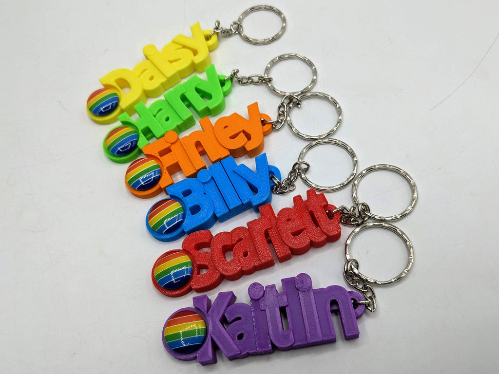 Personalised Rainbow Keyring / LGBTQ+ Keyring / Personalised Pride Keyring / Party Bag Filler / Rainbow Keyring Gift / Under 5 Pounds / Gift