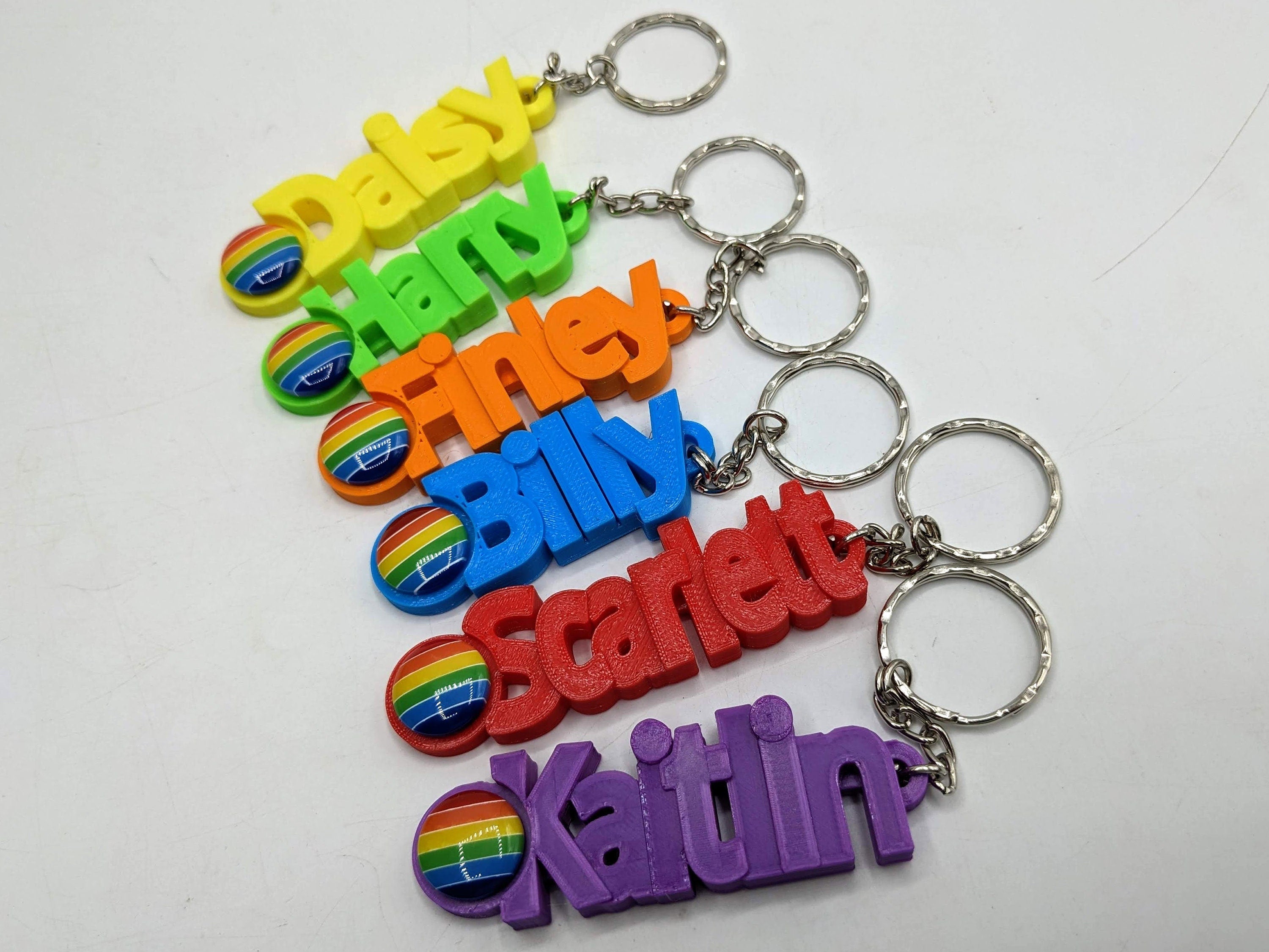 Personalised Rainbow Keyring / LGBTQ+ Keyring / Personalised Pride Keyring / Party Bag Filler / Rainbow Keyring Gift / Under 5 Pounds / Gift