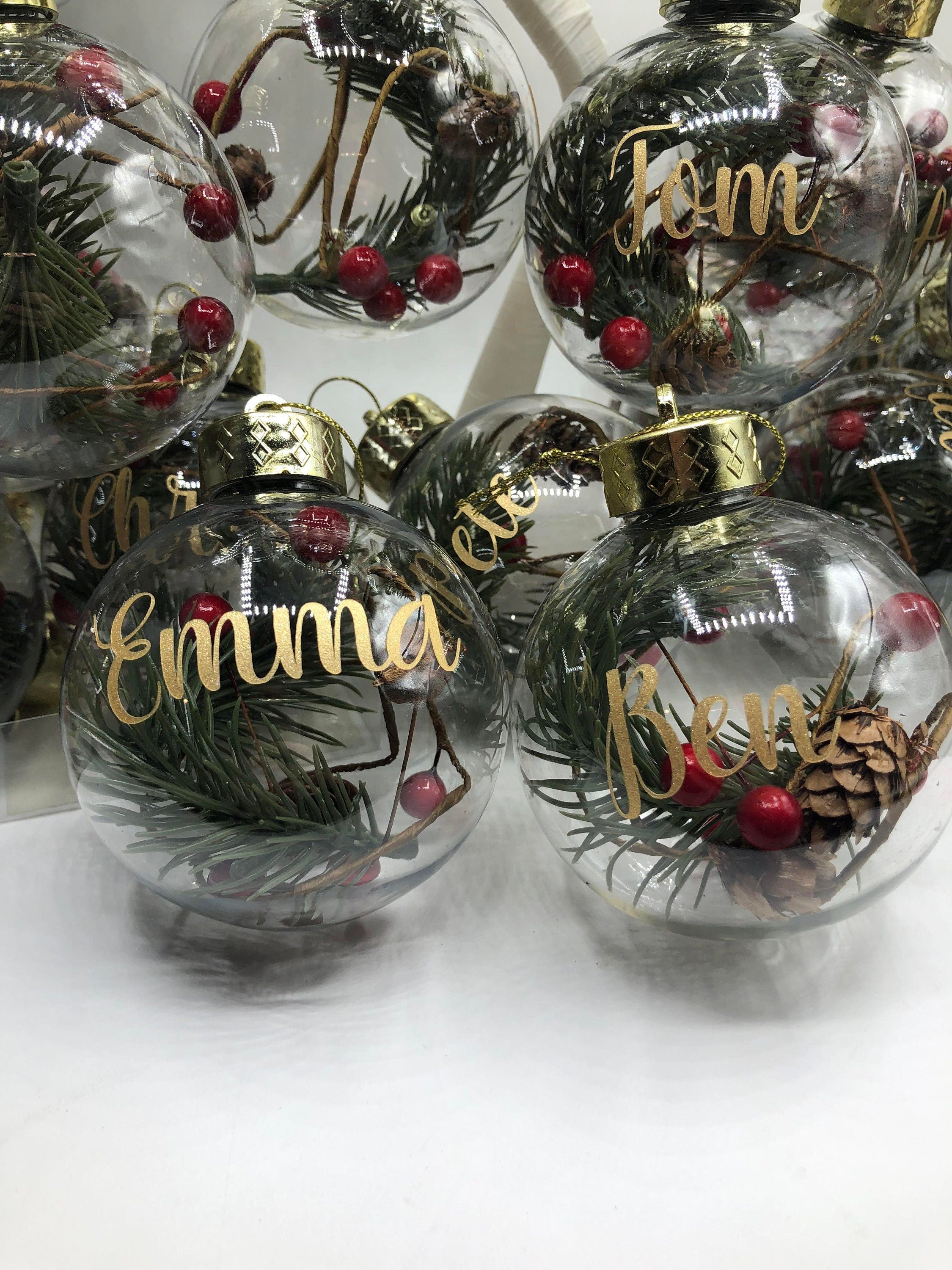Personalised Christmas Bauble, Woodland Christmas Bauble, Tree Personalised Decoration, Name Bauble, Personalised Christmas Ornament, Berry
