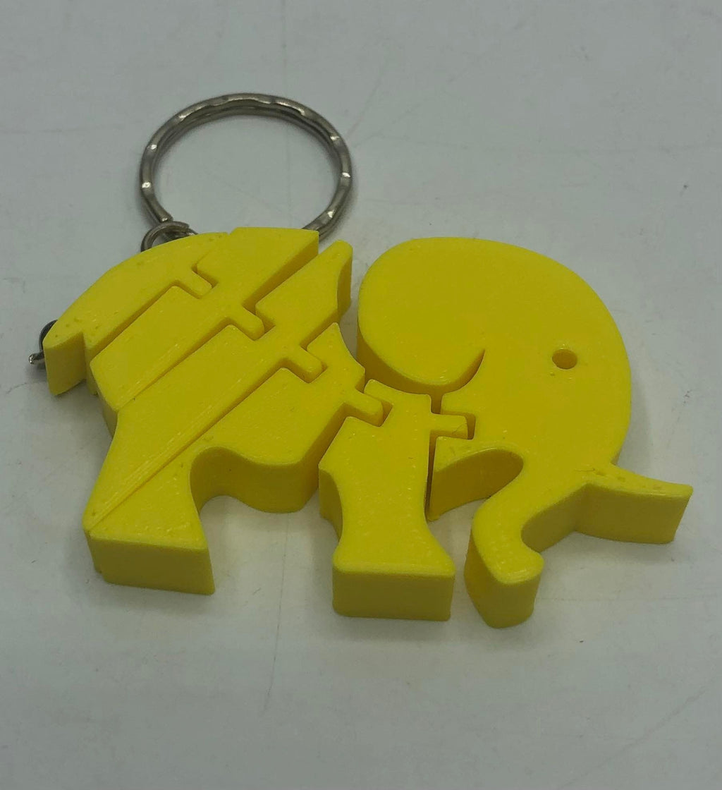 Flexible Elephant Keyring, Pink Elephant, Sensory Elephant, Articulated Elephant, Elephant Moving Keyring, Under 5 Pound Gift, Elephant Tag