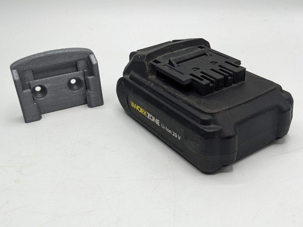 Workzone 20v Battery Wall / Undershelf Mount Holder for the Shed, Van or Workshop.  Price is for one battery holder.