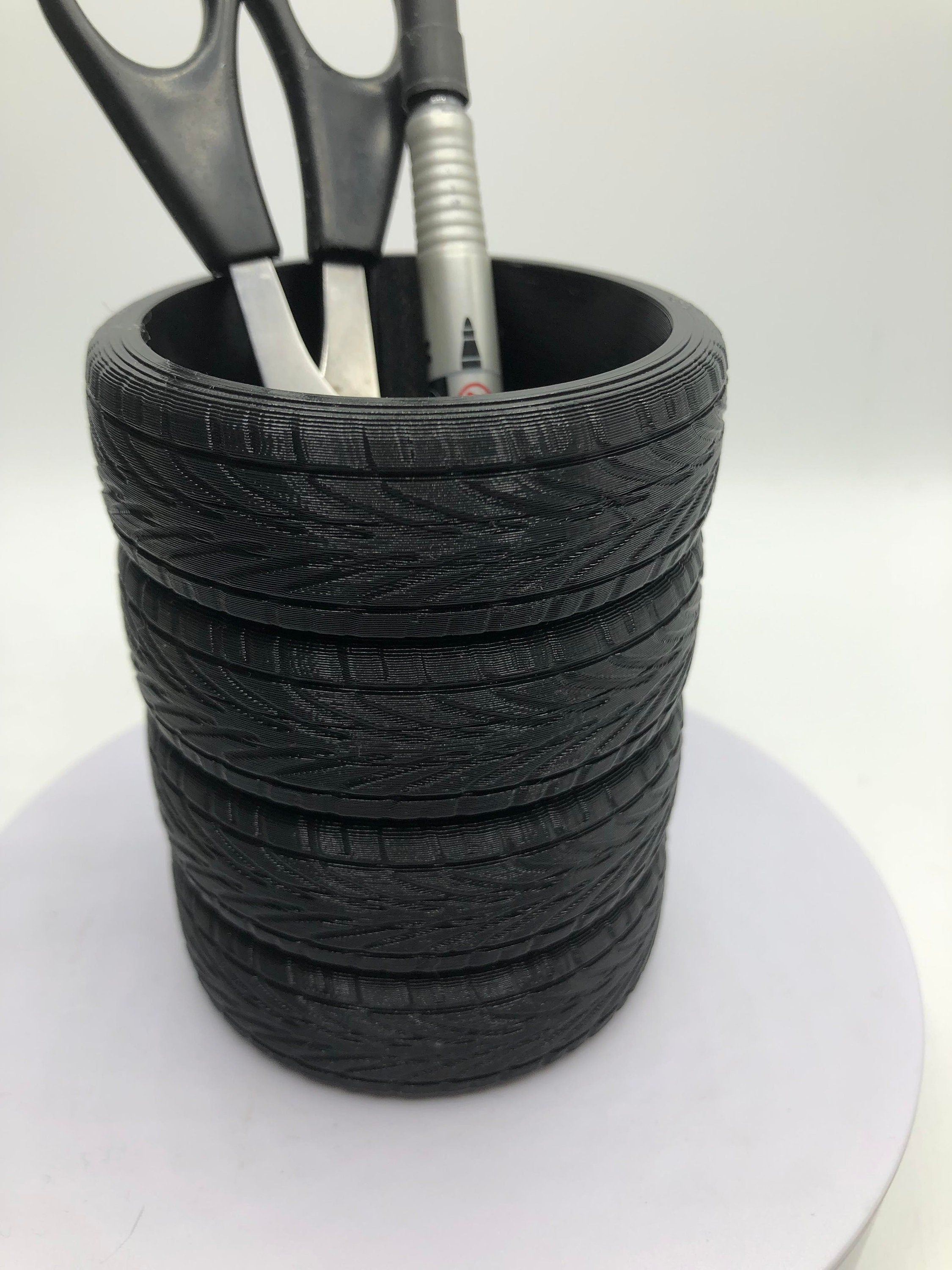 Stacked Tyres Pen Pot / Tyre Pen Holder / Mechanic Gift / Desk Tidy / Wheels Pot / Desk Organsier / Tyre Desk Tidy / Gift for Mechanics