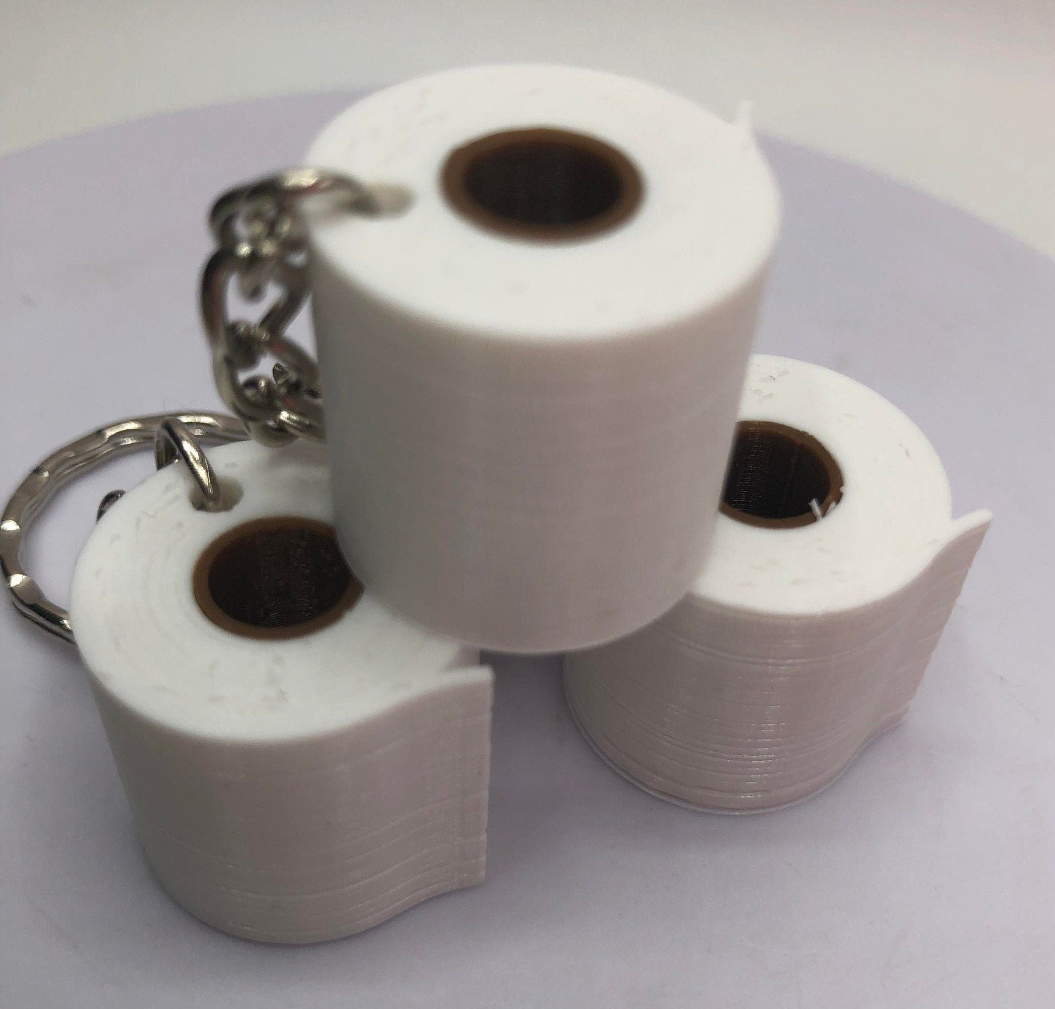 Toilet Roll Keyring / Toilet Paper Joke Keyring / Key Chain / Bag Tag (3D) / Toilet Roll Joke / Toilet Roll / Toilet Paper / Novelty Keyring