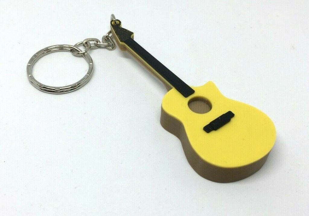 Acoustic Guitar Keyring / Acoustic Guitar Bag Tag / Guitar Shaped Keyring / Gift for Guitarist / Gift for Music Teacher / Guitar Bag Tag