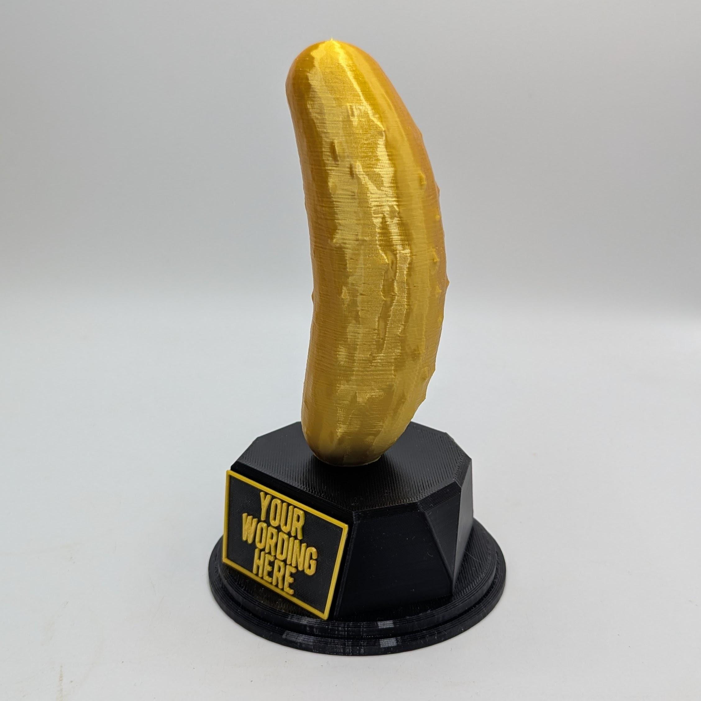 Personalised Gherkin Trophy, Custom Trophy Gift, Gherkin Lover Trophy, Gherkin Award Gift, Pickle Award Trophy, Gherkin Shaped Gift, Gherkin