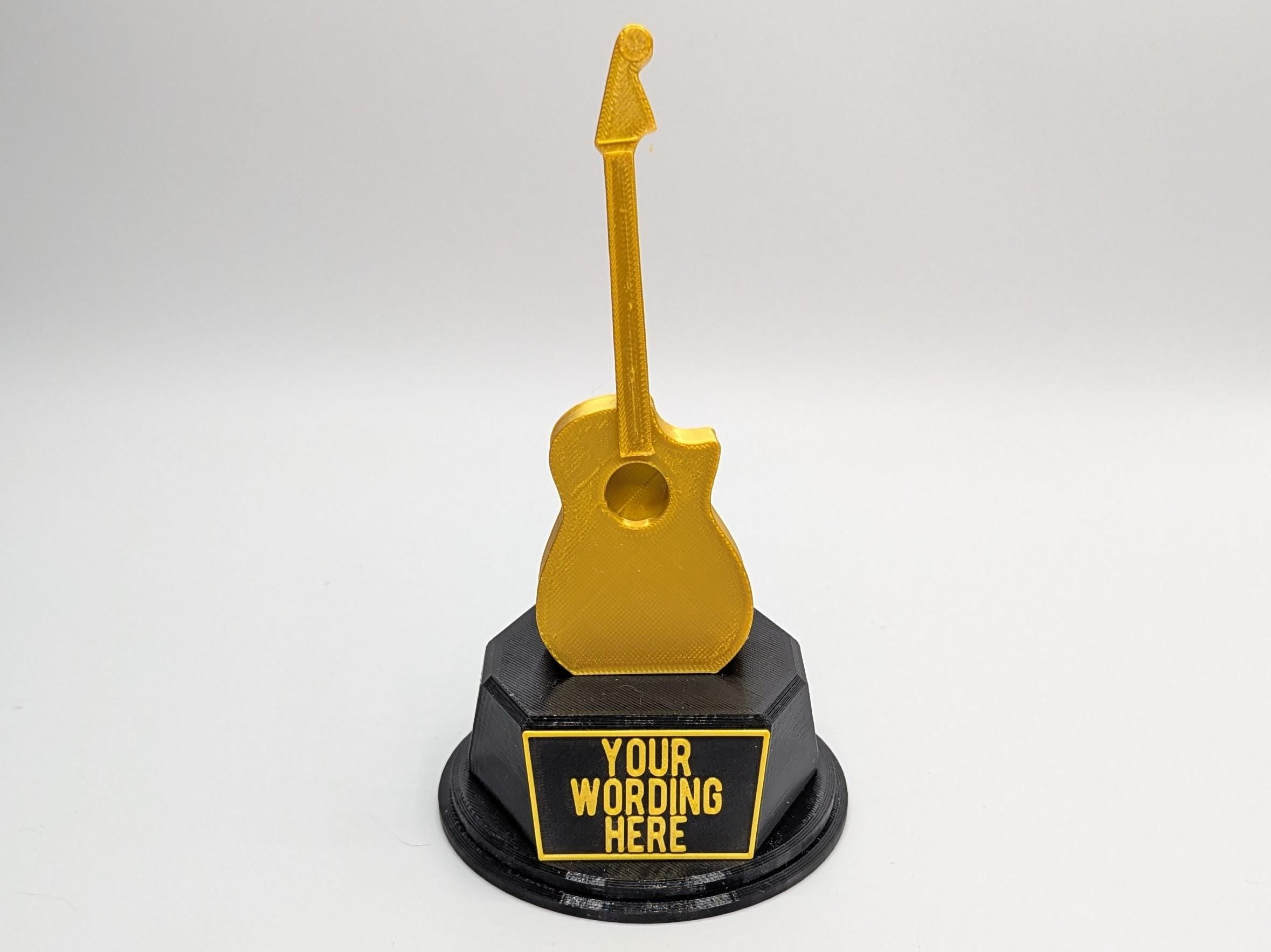 Personalised Acoustic Guitar Trophy, Guitar Trophy, Guitarist Award, Music Teacher Award,  Custom Trophy Gift, Guitar Player Gift, Guitarist