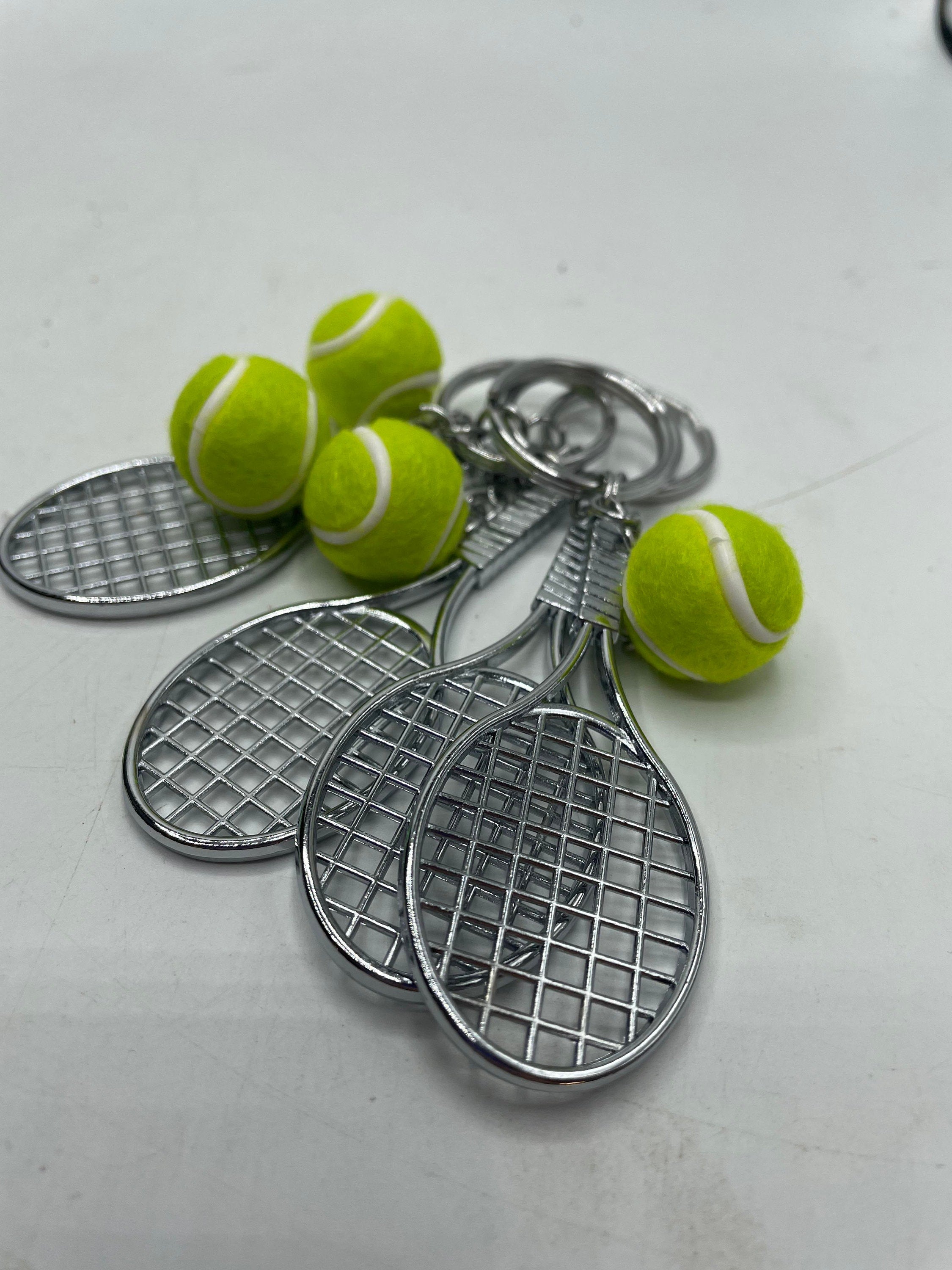 Tennis Racket and Ball Keyring / Tennis Player Gift / Tennis Player Gift / Sports Gift /  Secret Santa Gift / Tennis Keyring Gift / Tennis