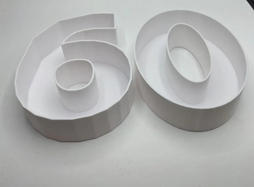60th Birthday Cake Decoration, Large Numbers (8.5") for Sweet filling Birthday Cake Alternative, Birthday Party Display, 60th Birthday Decor