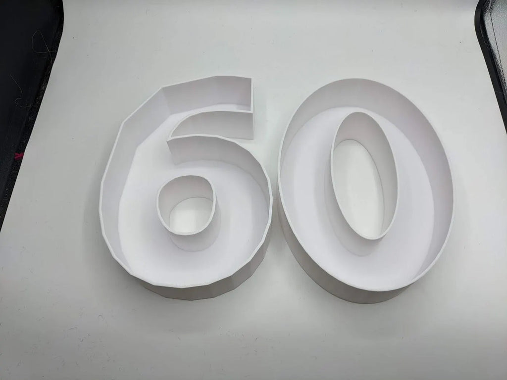 60th Birthday Cake Decoration, Large Numbers (8.5") for Sweet filling Birthday Cake Alternative, Birthday Party Display, 60th Birthday Decor