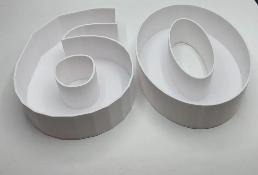 60th Birthday Cake Decoration, Large Numbers (8.5") for Sweet filling Birthday Cake Alternative, Birthday Party Display, 60th Birthday Decor