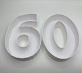 60th Birthday Cake Decoration, Large Numbers (8.5") for Sweet filling Birthday Cake Alternative, Birthday Party Display, 60th Birthday Decor
