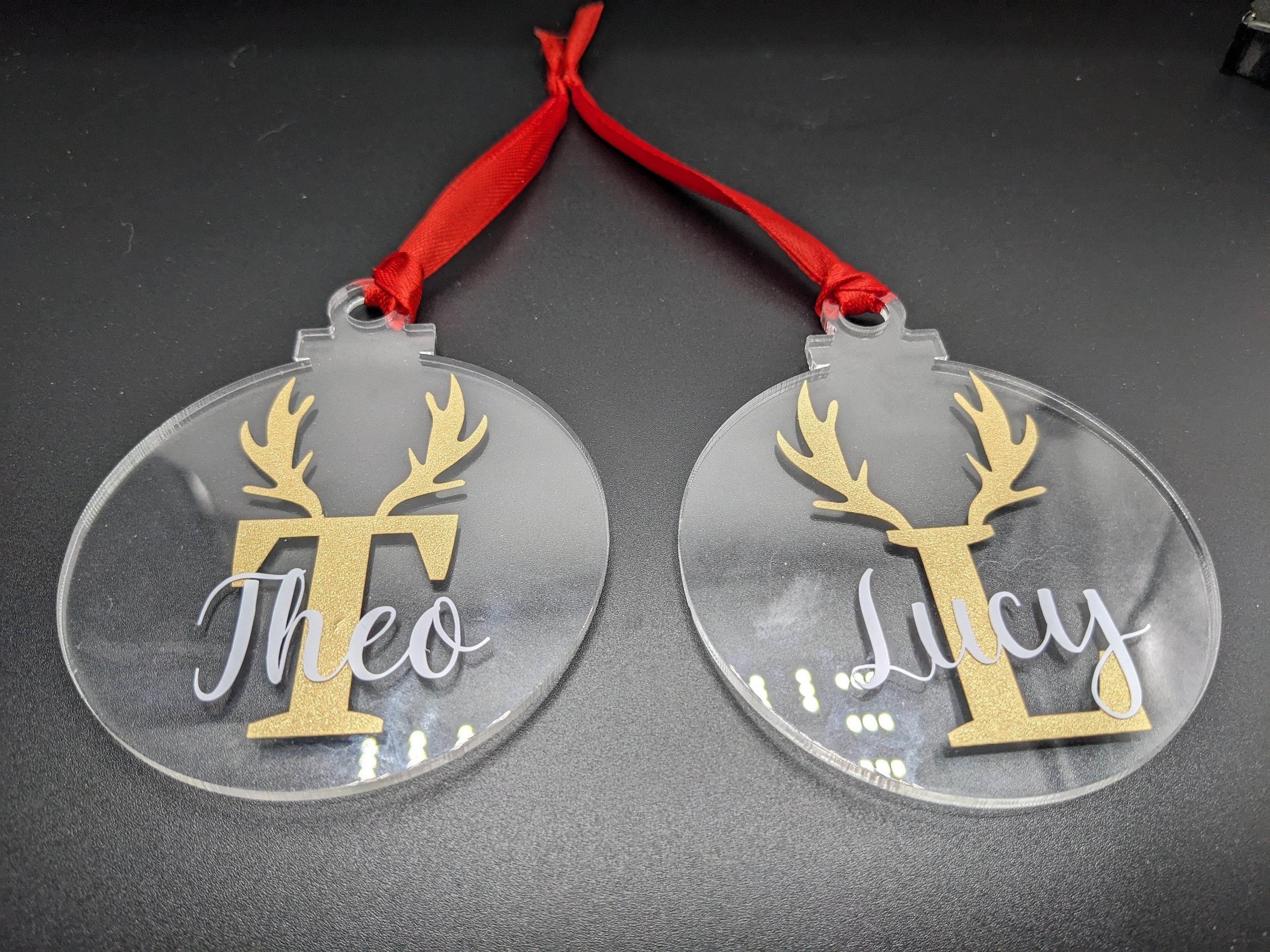 Personalised Initial Bauble, Deer Bauble Gift, Antler Personalised Bauble, Personalised Decoration, Christmas Bauble Decoration, Bauble Gift